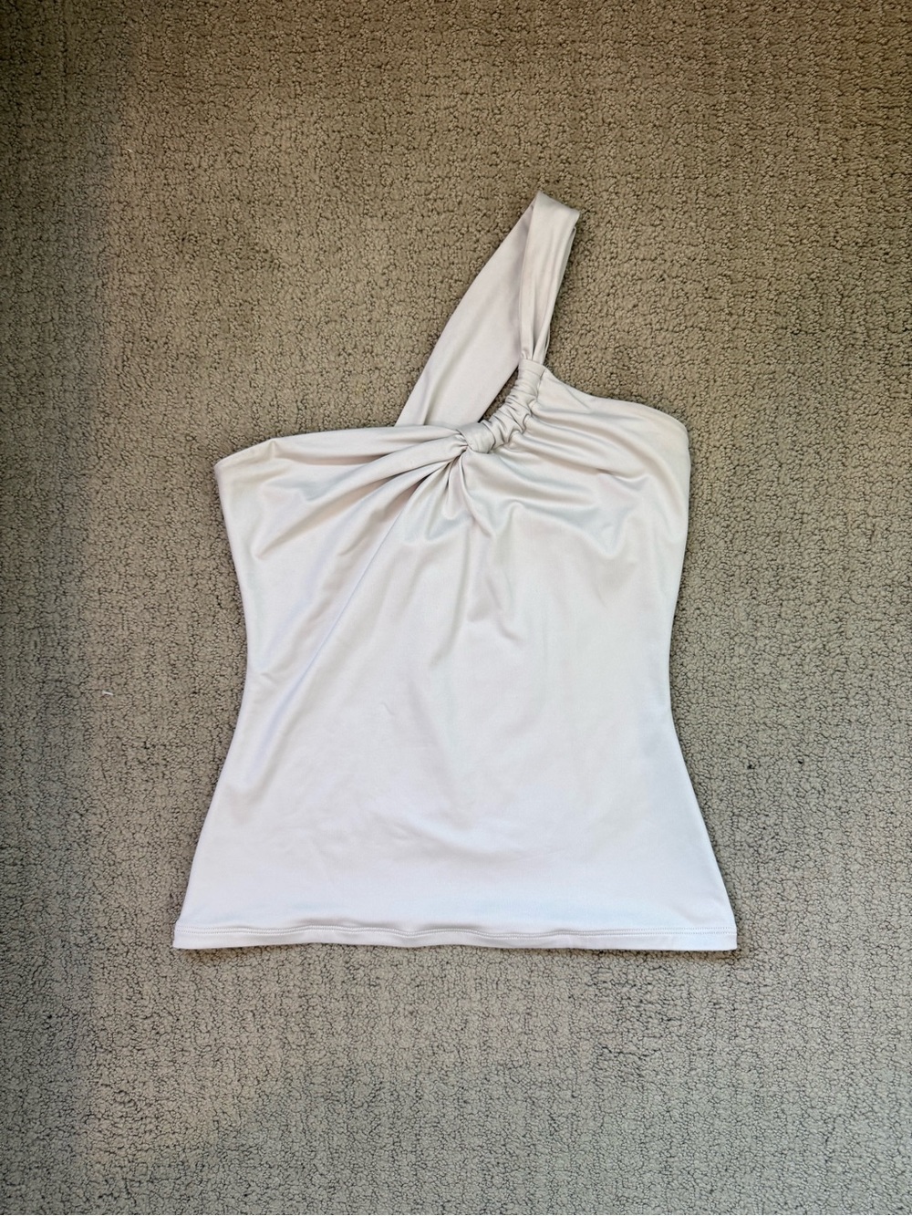 Abercrombie One-Shoulder Twist Front Women’s Top in Light Beige